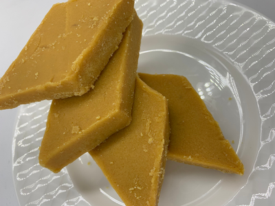 Salted Caramel Besan Barfi